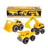 Set Véhicules de Chantier - 3 Pièces - Pelleteuse Benne Chargeuse