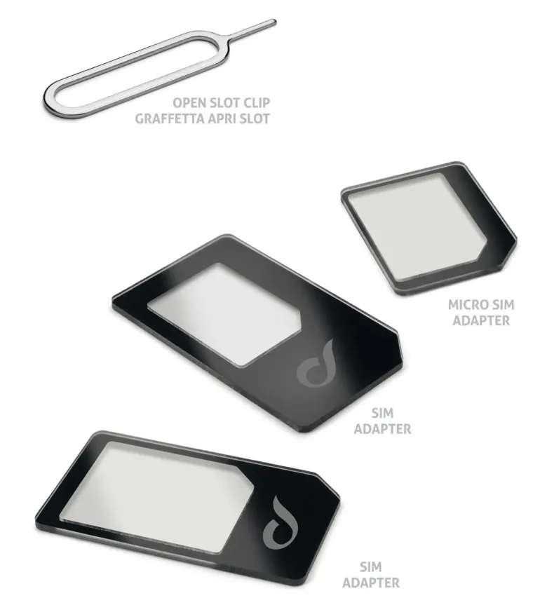 Sim Adaptor Kit, 3 In 1, Black
