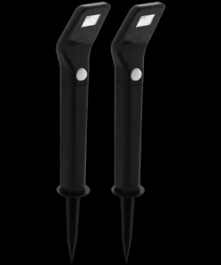 Solar LED lanterne noir 2 pièces