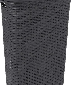 Style coffre à linge anthracite 40 L