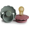 Sucette Marguerite Latex Dusty Rose/Lily Pad T1 (2 stuks)