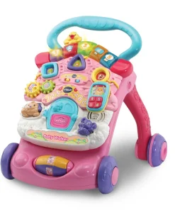 Super trotteur trotte-bébé rose 2en1