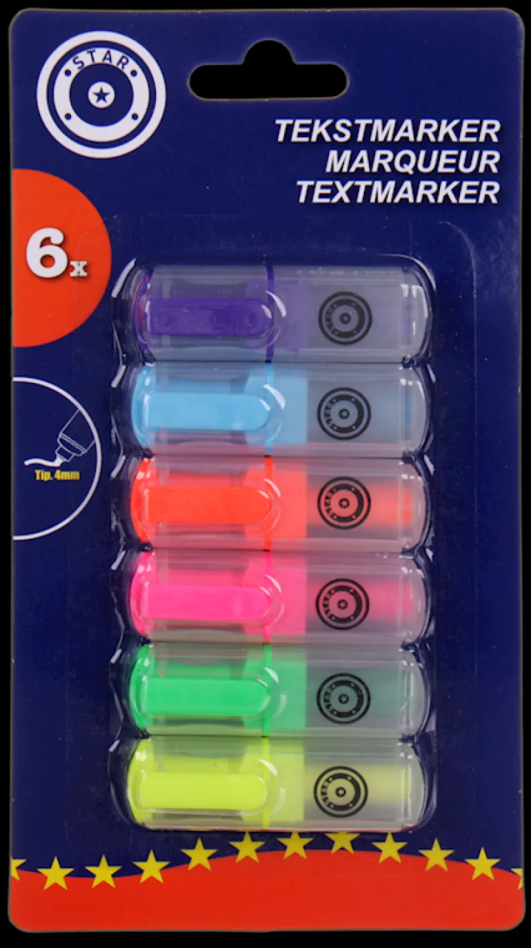 Surligneur mini 6 pièces
