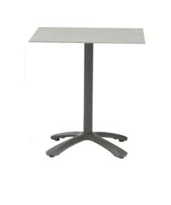 Table de jardin carrée Janna - L70xL70xH72cm - Aluminium - Gris clair