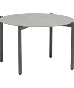 Table de jardin ronde Johari - ?70xH72cm - Aluminium - Gris clair
