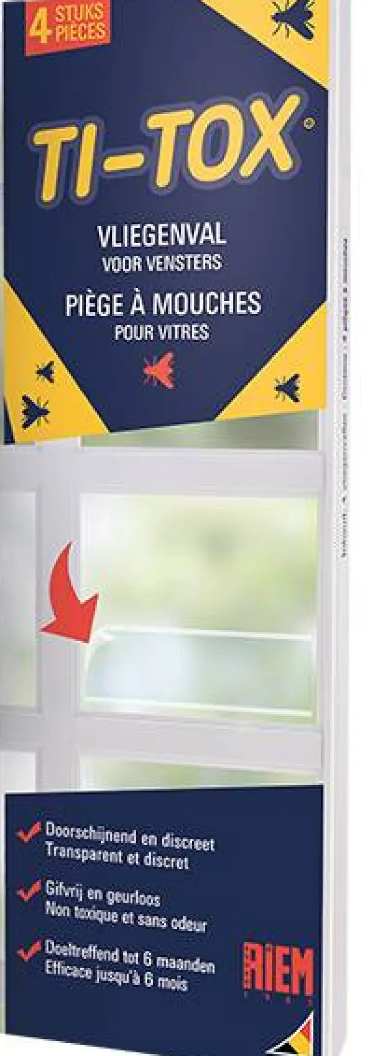 Ti-tox piège à mouches pour vitres - 4 pièces