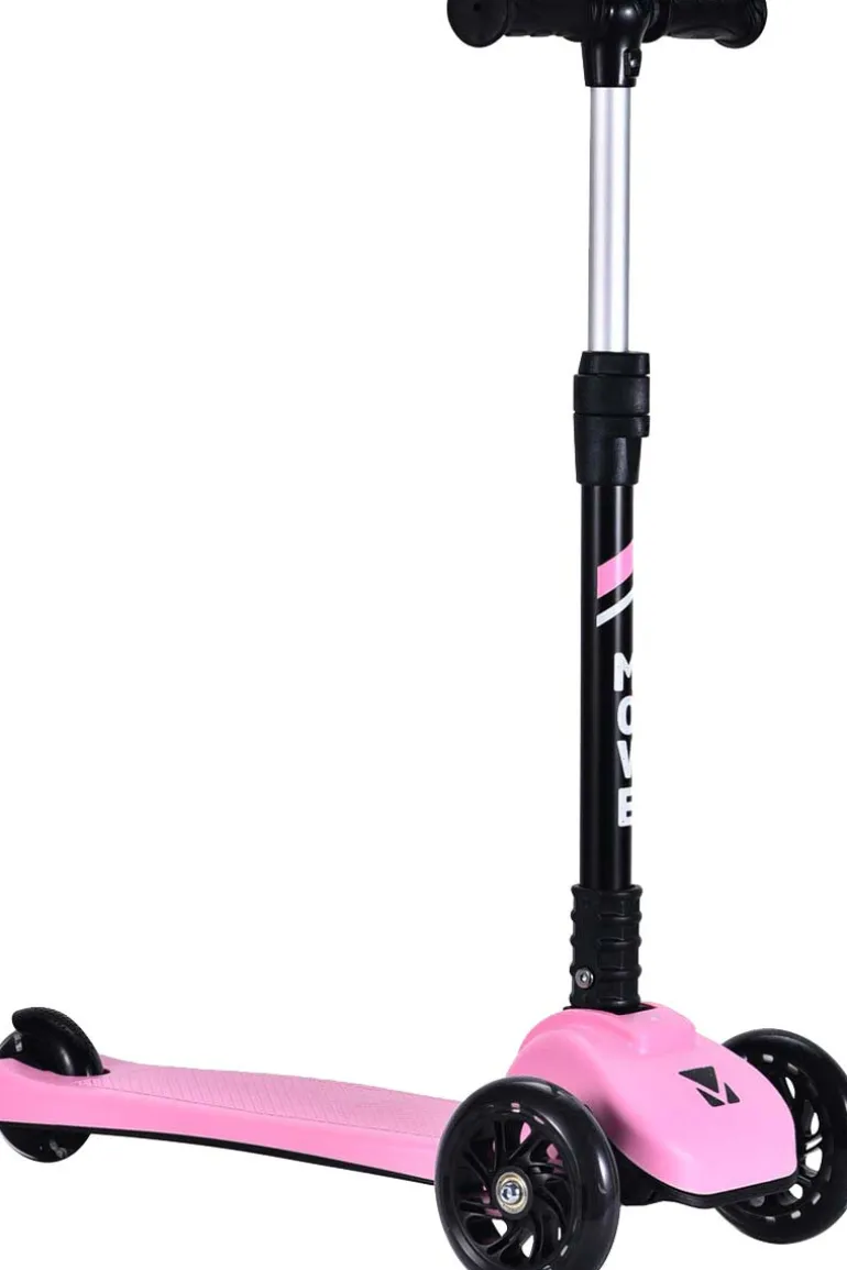 Tri-Scoot Pastel Pink Lights - Trottinette 3 roues - Roues lumineuses - Pliable - Rose